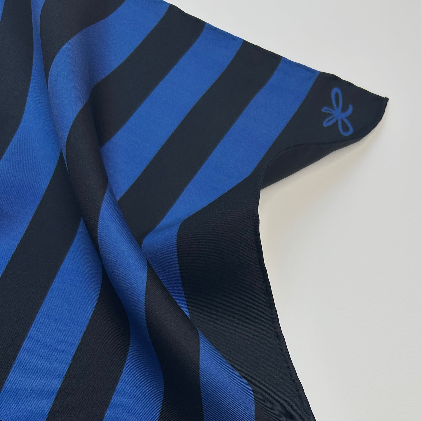 deep blue silk scarf