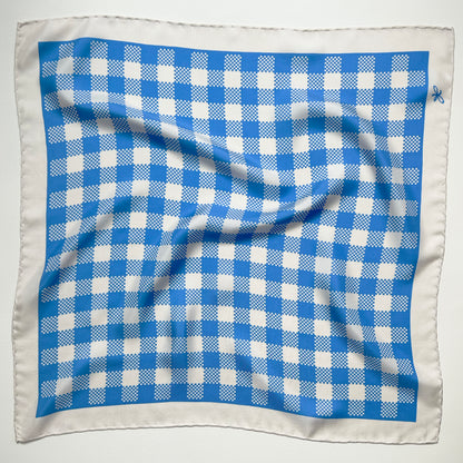 chess tartan silk scarf