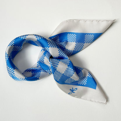 chess tartan silk scarf