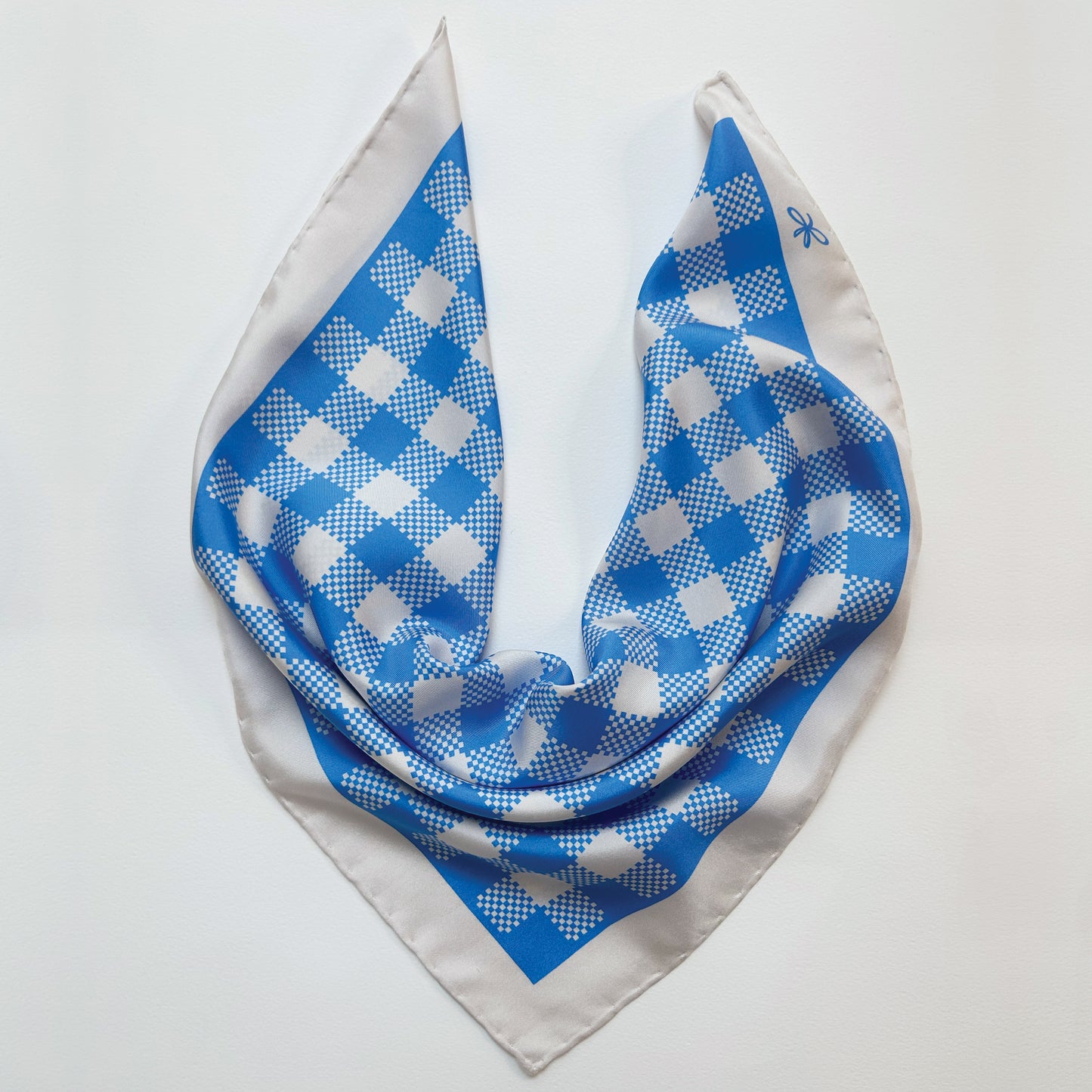 chess tartan silk scarf