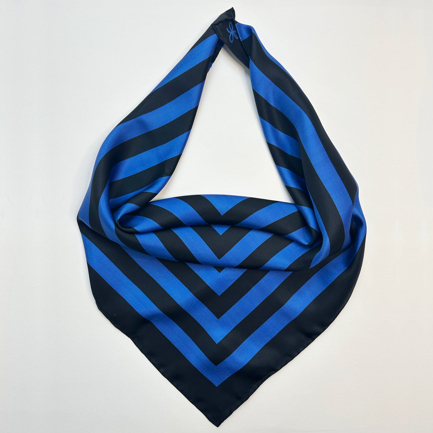 deep blue silk scarf