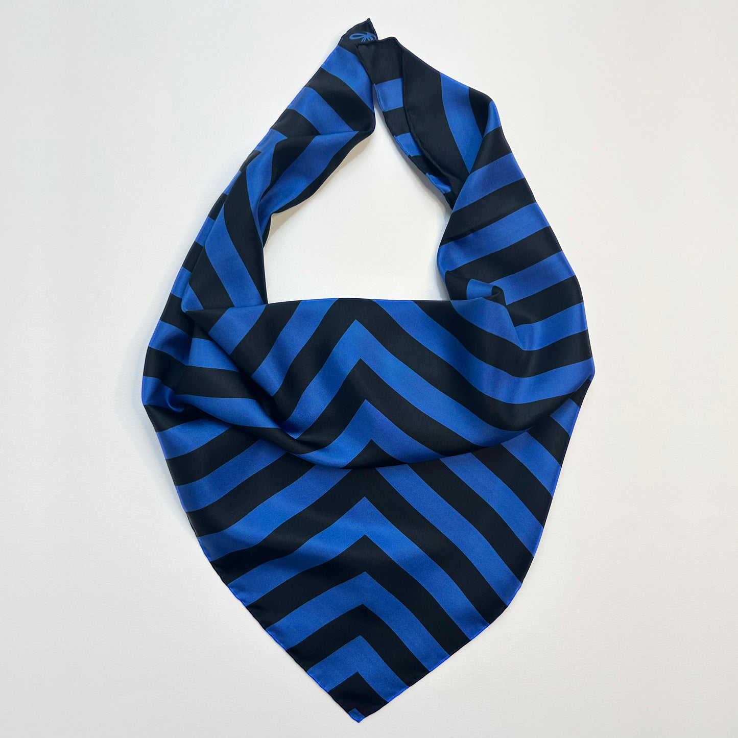 deep blue silk scarf