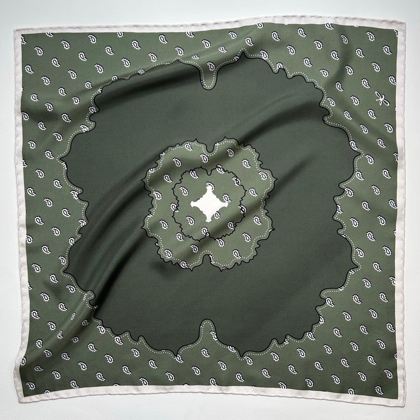 olive bandana silk scarf