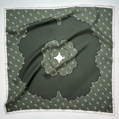 olive bandana silk scarf
