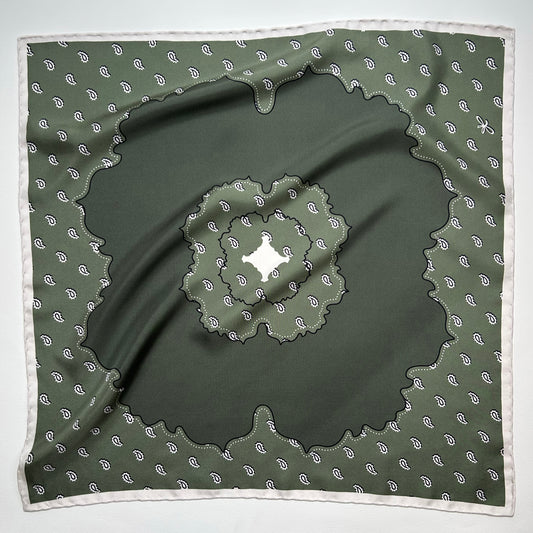 olive bandana silk scarf