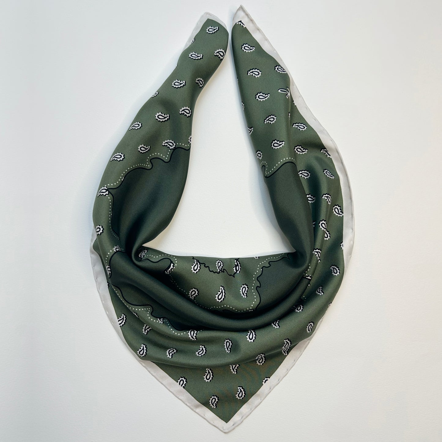 olive bandana silk scarf
