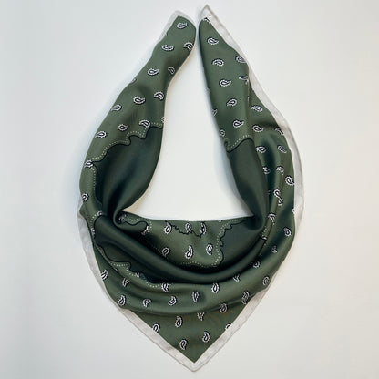 olive bandana silk scarf