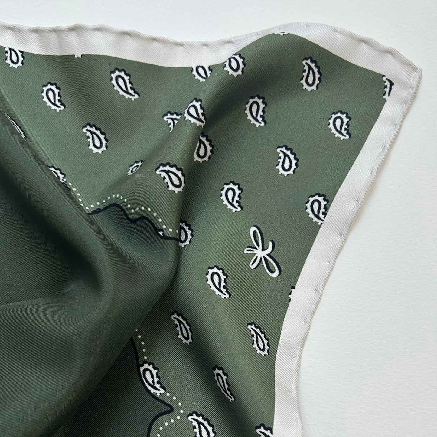 olive bandana silk scarf